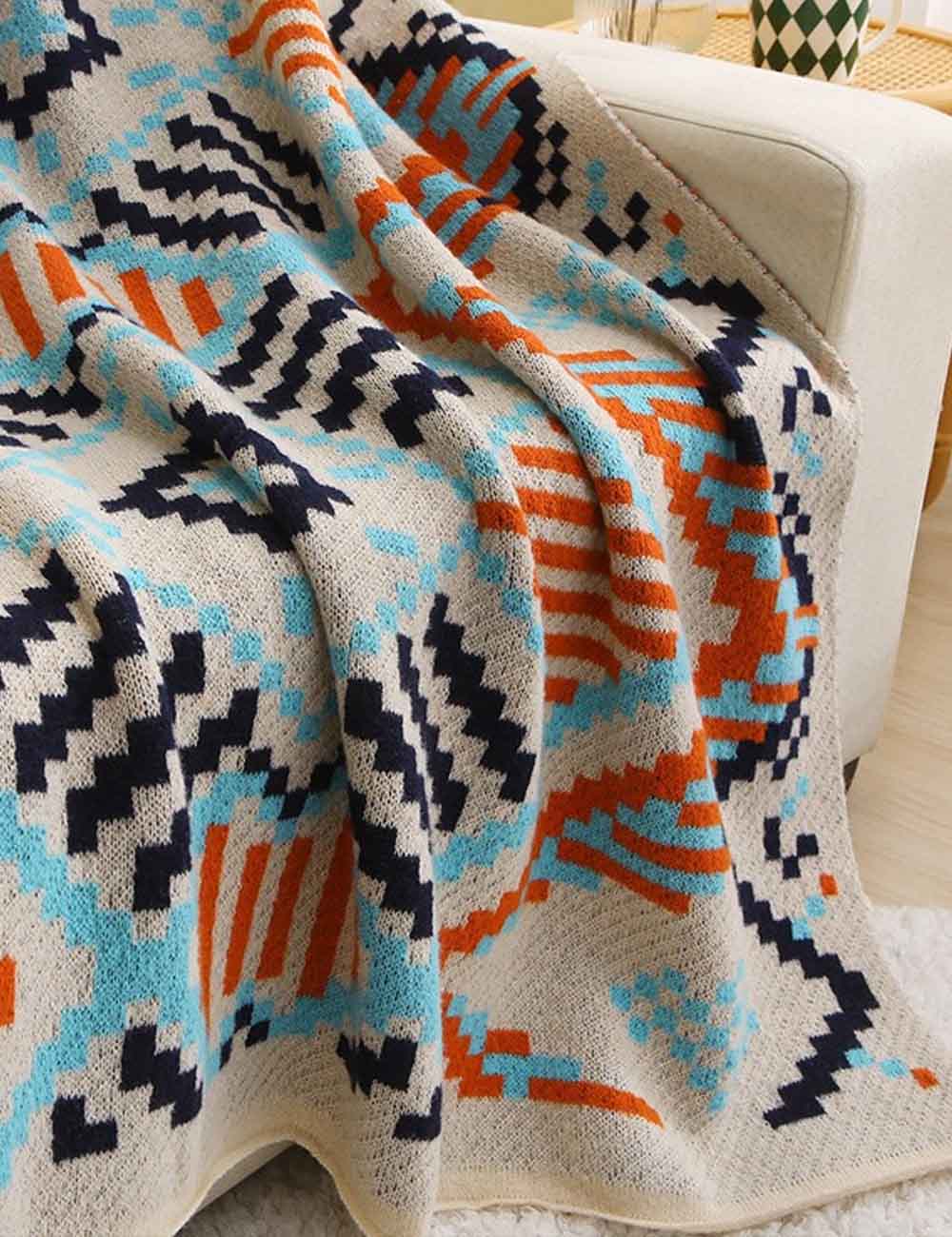 Bohemian Tassel Soft Knit Throw Blanket