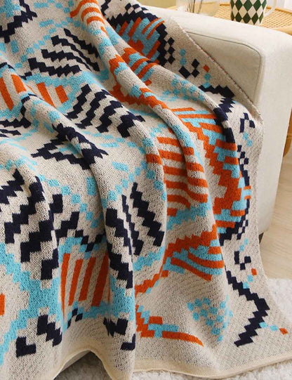 Bohemian Tassel Soft Knit Throw Blanket