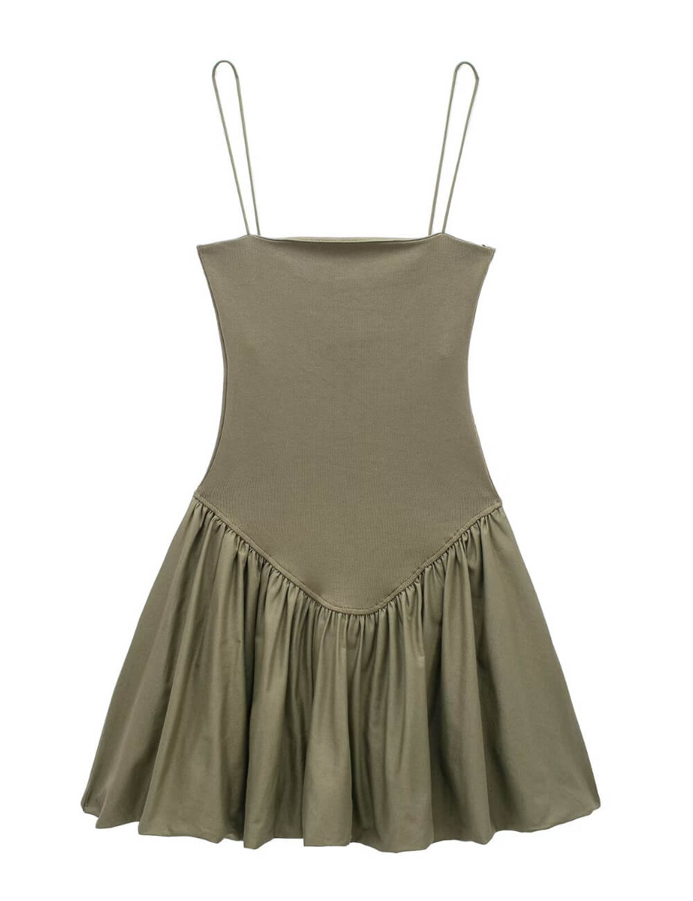 Solid Color Sleeveless Spaghetti Strap Dress