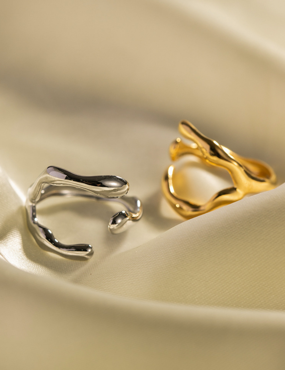 Geometric Cross Adjustable Ring