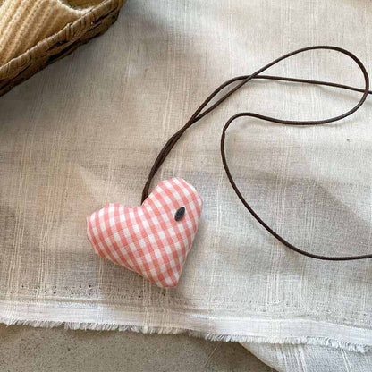 Cute Color Block Heart Keychain Bag Charm