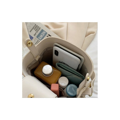 PU Leather Crossbody Bucket Bag