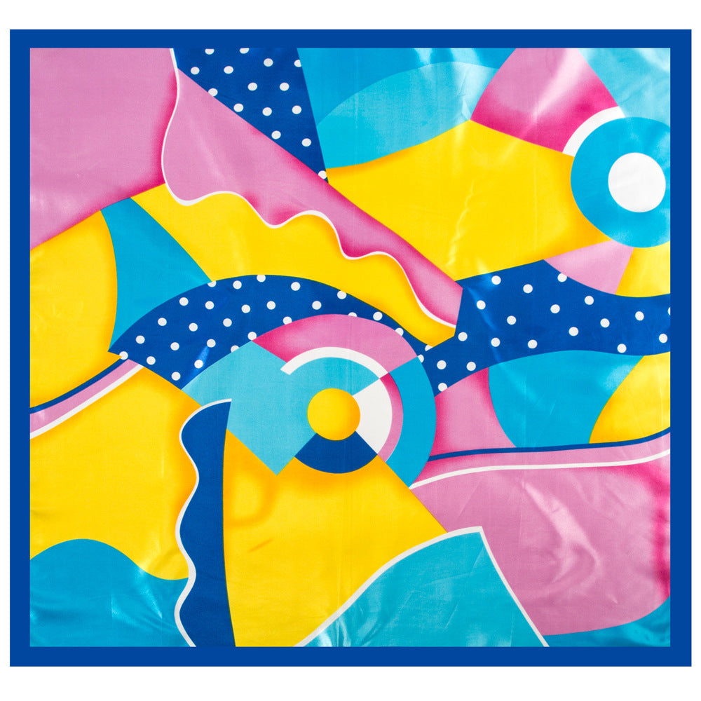 Vintage Splicing Patterns Square Satin Scarf