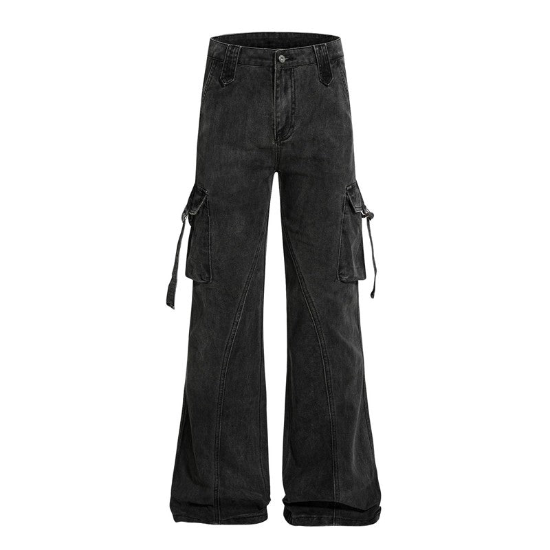 Washed Distressed Cargo Pants