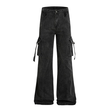 Washed Distressed Cargo Pants