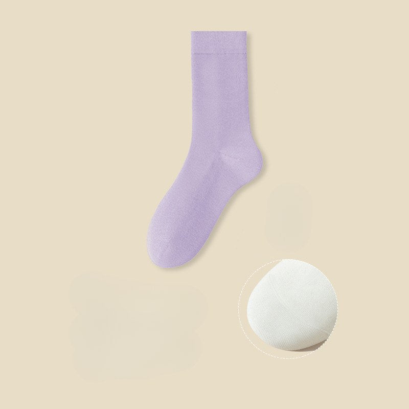Solid Color Cotton Simple Socks