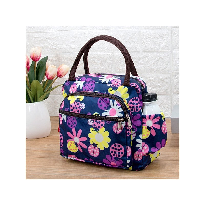 Polka Dot Sunflower Rose Bear Lunchbox Bag