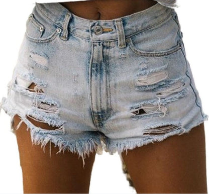 Ripped Distressed Raw Hem Denim Shorts