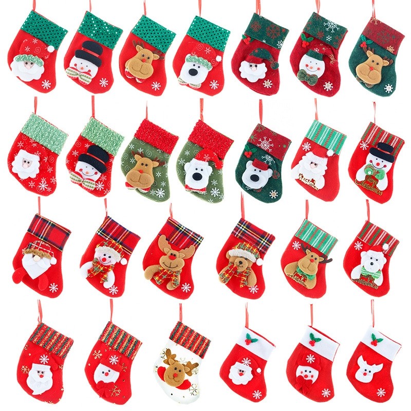 Christmas Socks Gift Bag Small Christmas Socks Pendant Christmas Tree Pendant