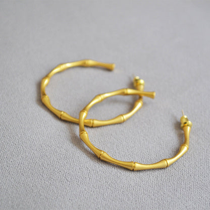 Simple Bamboo Exaggerated Large Hoop Earrings