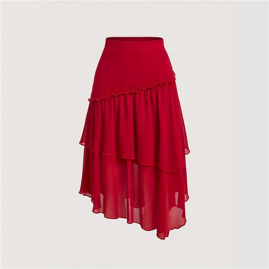 Irregular Double Layer Skirt