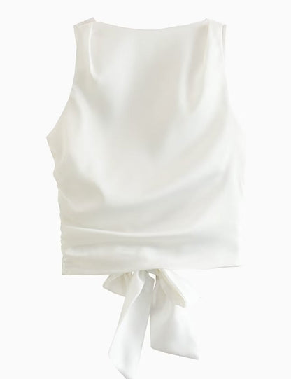 Sexy Backless Tie Back Cropped Top