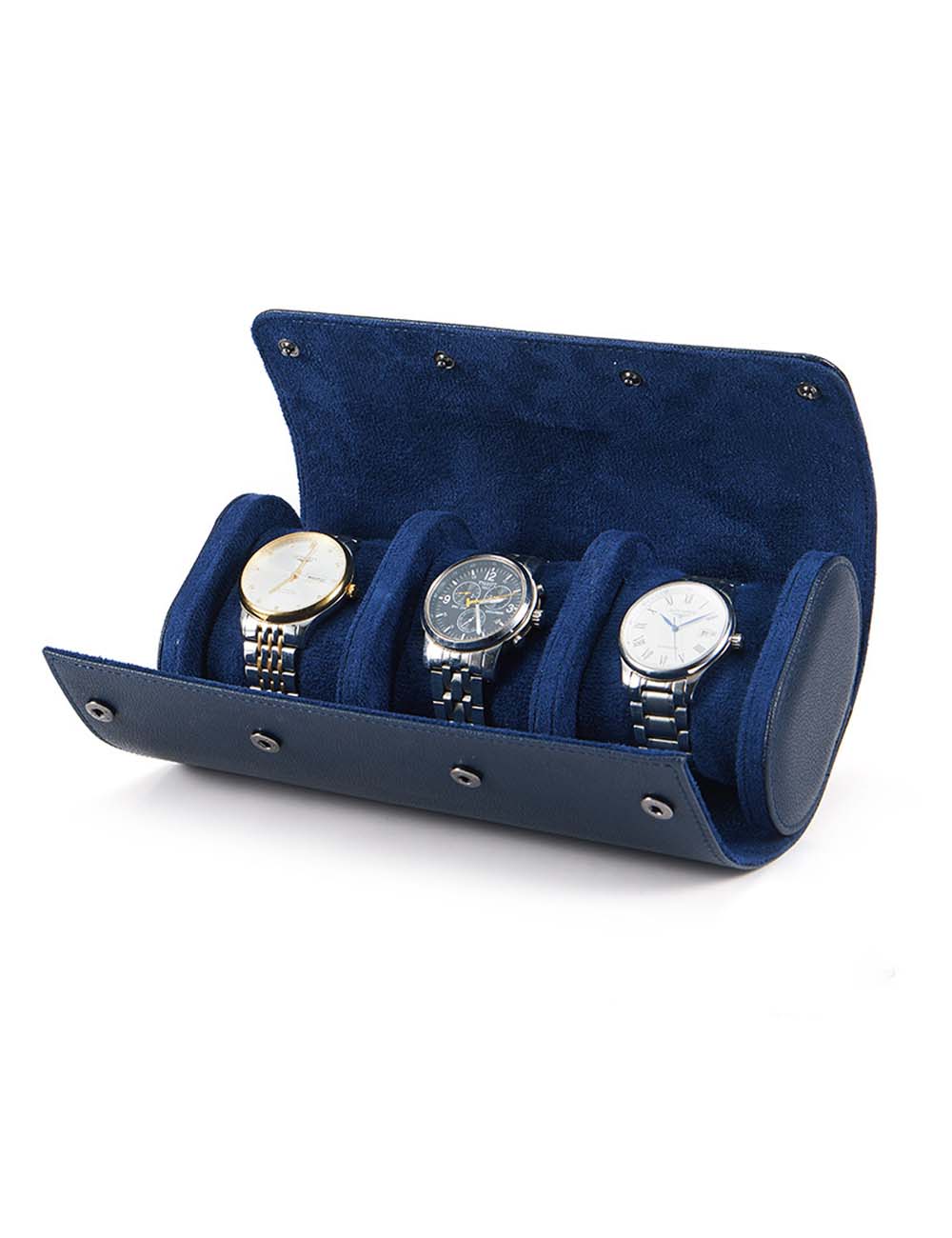 Minimalist Watch Roll Travel Case for 3 Watches