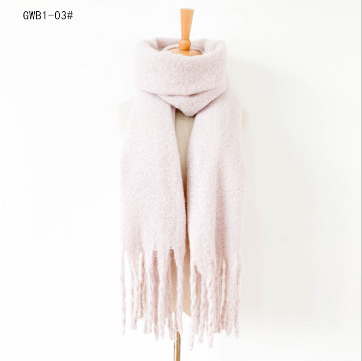 Solid Color Tassel Soft Scarves