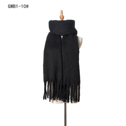 Solid Color Tassel Soft Scarves