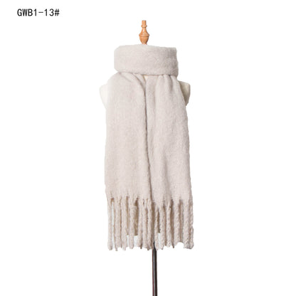 Solid Color Tassel Soft Scarves