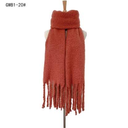 Solid Color Tassel Soft Scarves