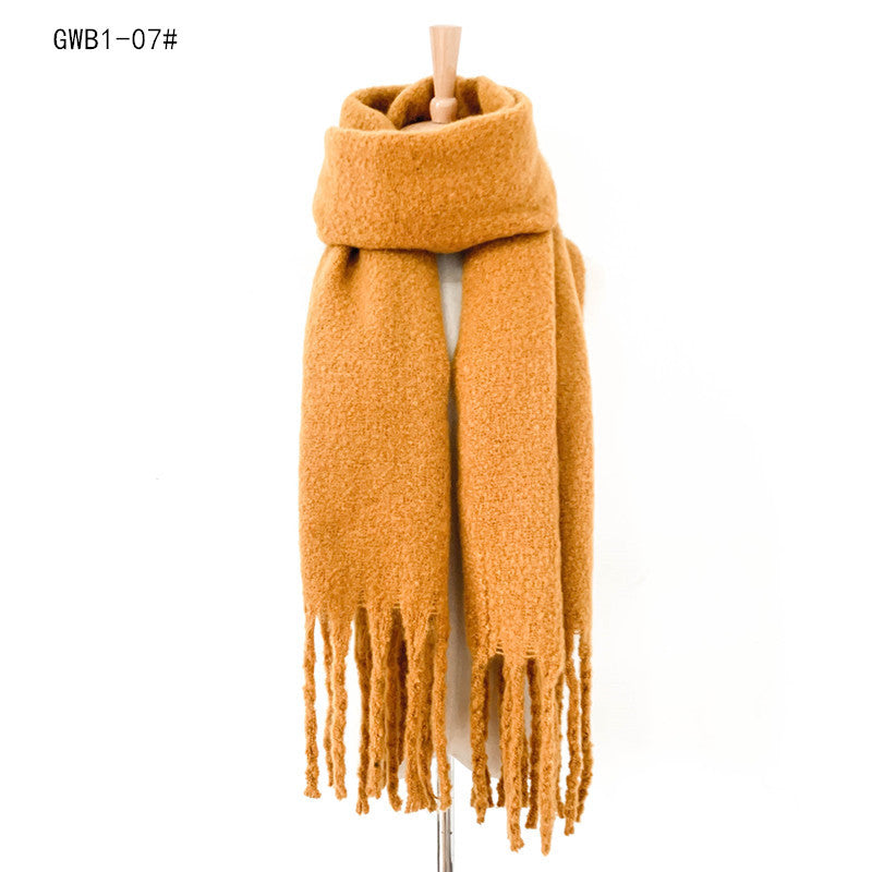 Solid Color Tassel Soft Scarves