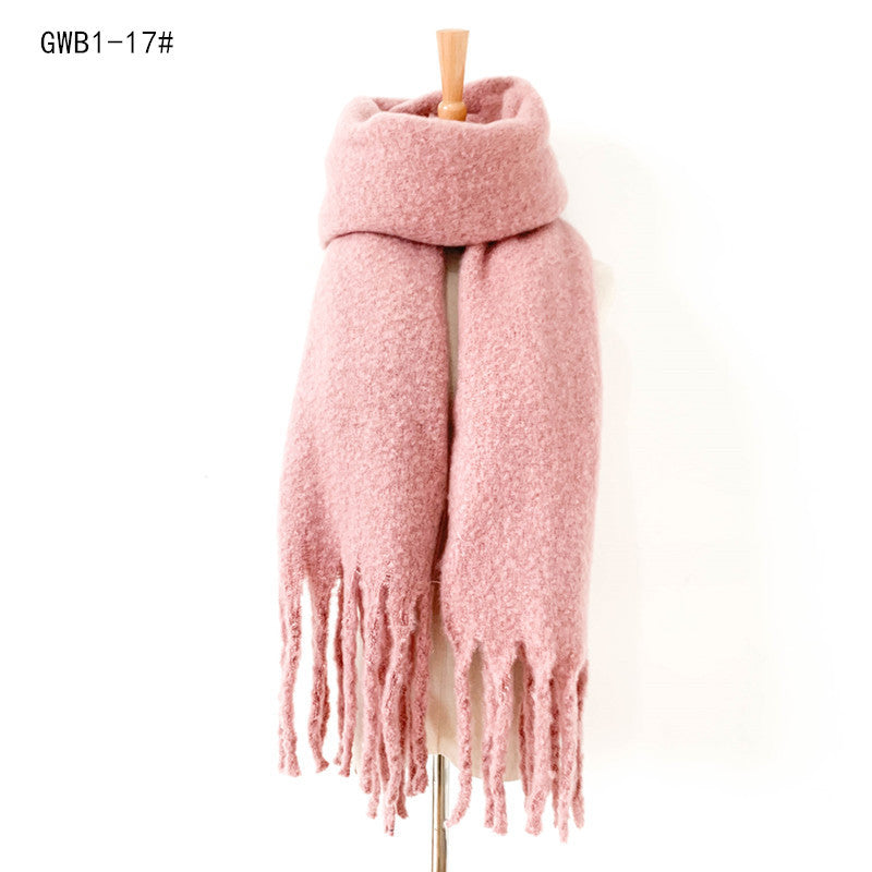 Solid Color Tassel Soft Scarves