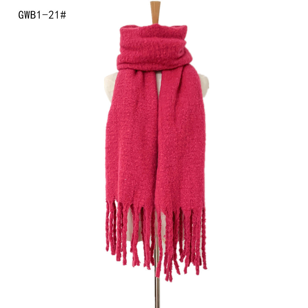 Solid Color Tassel Soft Scarves
