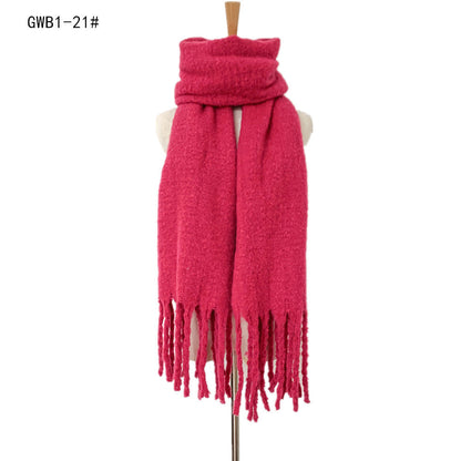 Solid Color Tassel Soft Scarves
