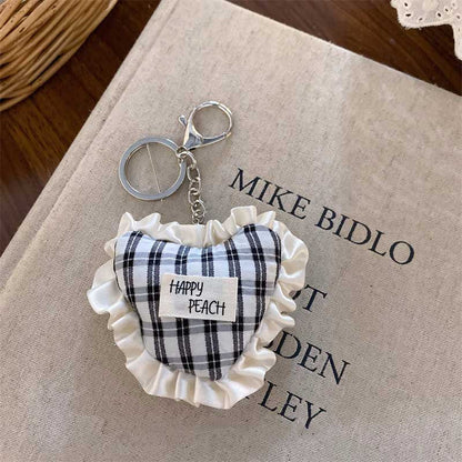 Vintage Plaid Bow Keychain Bag Charm