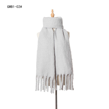 Solid Color Tassel Soft Scarves