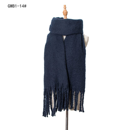 Solid Color Tassel Soft Scarves
