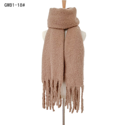 Solid Color Tassel Soft Scarves
