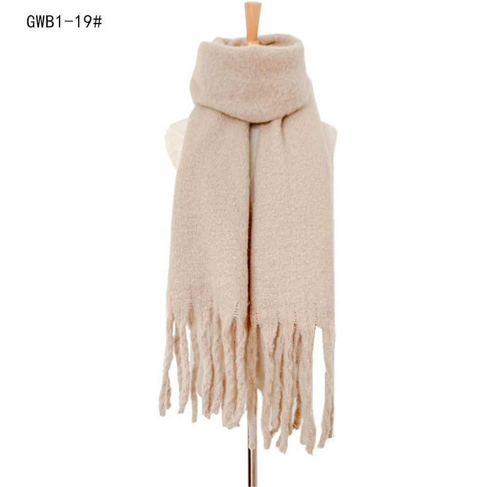 Solid Color Tassel Soft Scarves