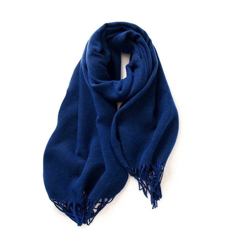 Solid Color Double-Side Imitation Cashmere Winter Warm Shawl Scarf