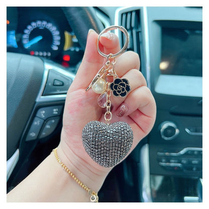 Full Diamond Heart Keychain Pendant