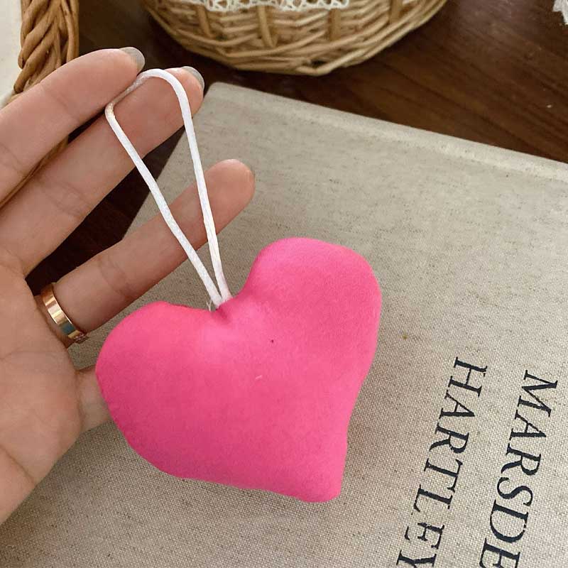 Sweet Floral Letter Embroidered Heart Bag Charm