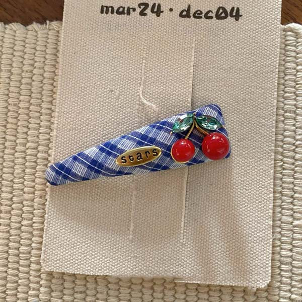 Cute Cherry Plaid Sweet Hair Clips