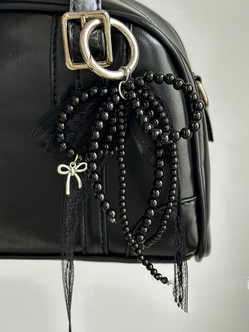 Lace Bow Pearl Keychain Bag Charms