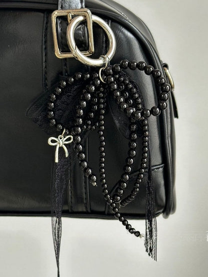 Lace Bow Pearl Keychain Bag Charms