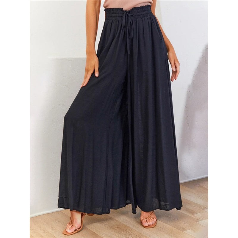 Baggy Elastic Waist Wide Leg Pants