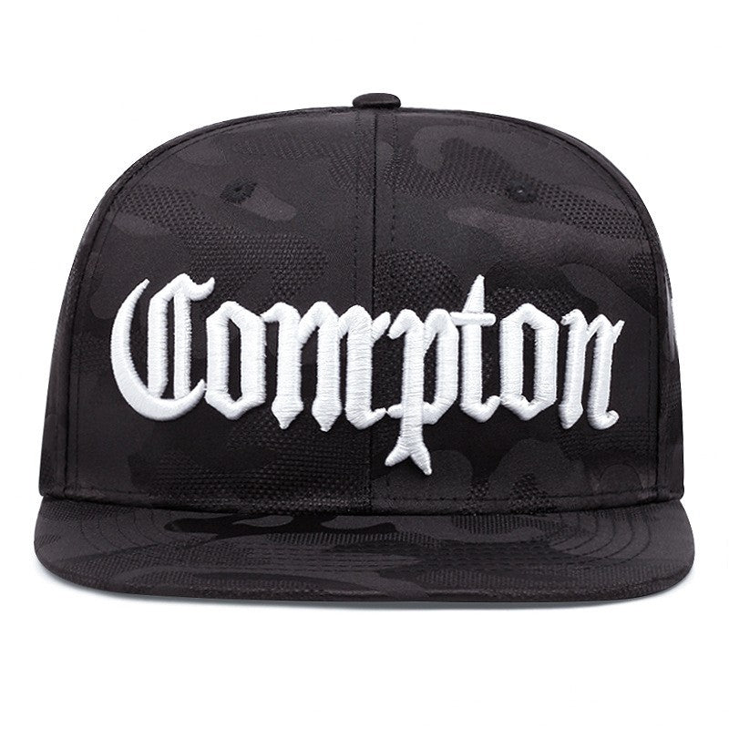 COMPTON Embroidered Flat Brim Baseball Cap Unisex Design
