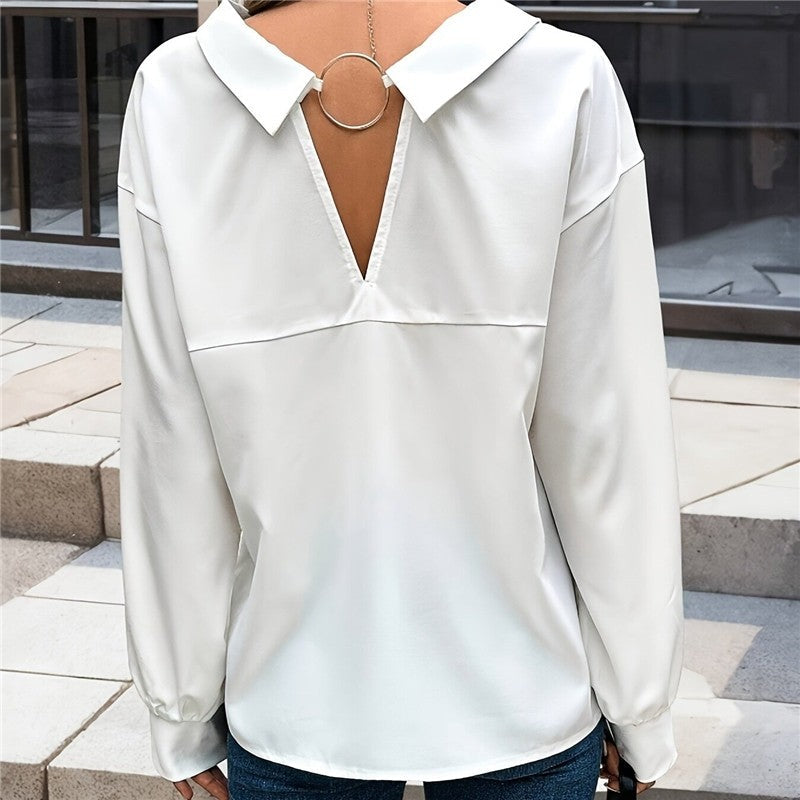 Solid Color Button Down Long Sleeve Shirt