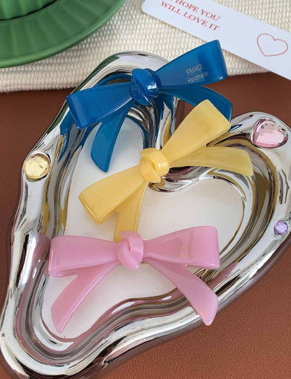 Chic Solid Color Bow Knot Hair Clip