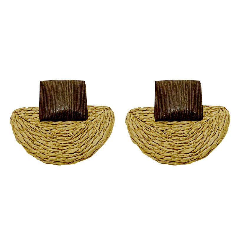 Vintage Wooden Simple Rattan Earrings