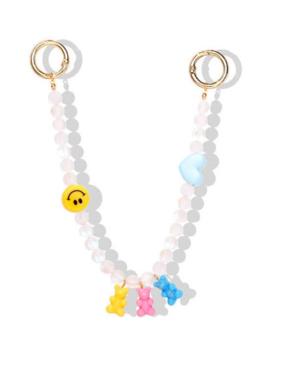 Cute Colorful Beaded Acrylic Keychain Bag Charm