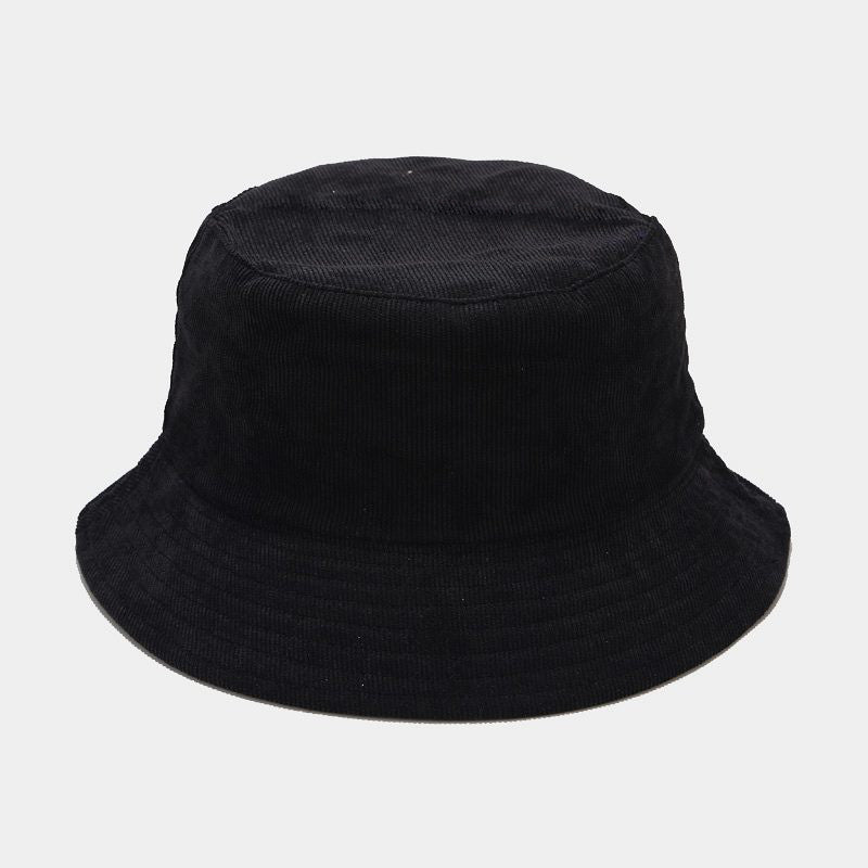 Simple Reversible Solid Color Corduroy Bucket Hat