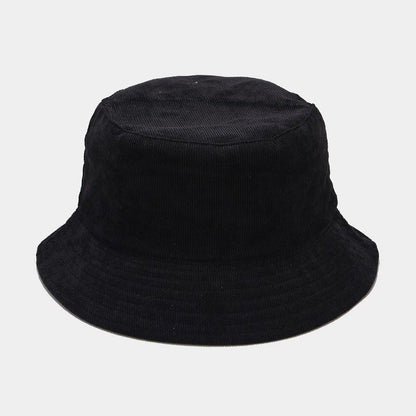 Simple Reversible Solid Color Corduroy Bucket Hat