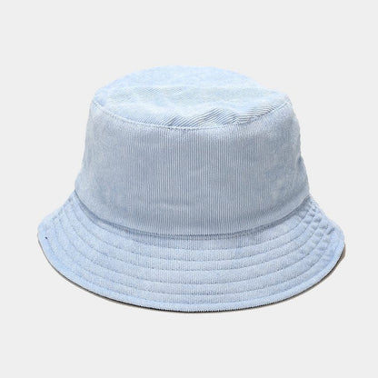 Simple Reversible Solid Color Corduroy Bucket Hat