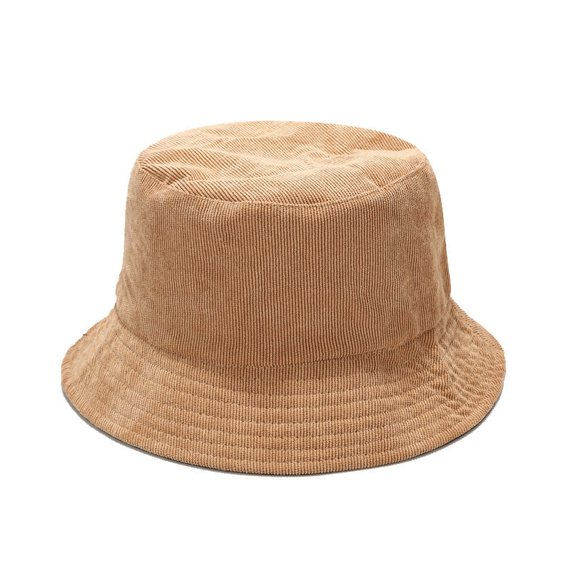 Simple Reversible Solid Color Corduroy Bucket Hat
