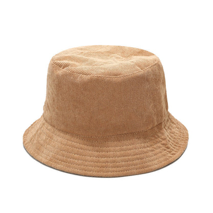 Simple Reversible Solid Color Corduroy Bucket Hat