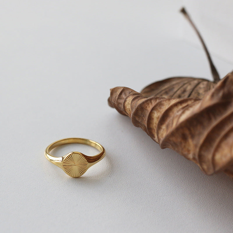 Minimalist Gold Plated Sun Burst Ring