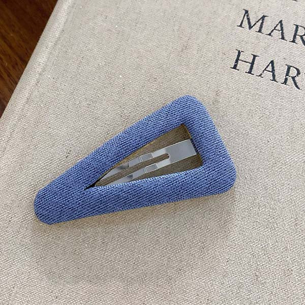 Sweet Denim Plaid Fabric Hair Clip