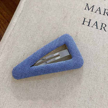 Sweet Denim Plaid Fabric Hair Clip